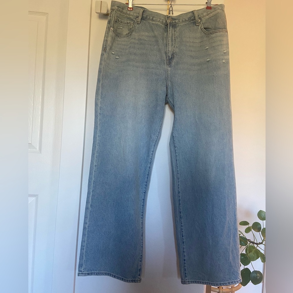 Pistola Light Wash High Waist Straight Leg Jeans Size 32/14